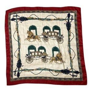 Vintage Equestrian Print Horse And Carriage Scarf
